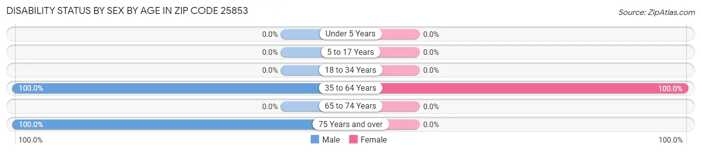 Disability Status by Sex by Age in Zip Code 25853