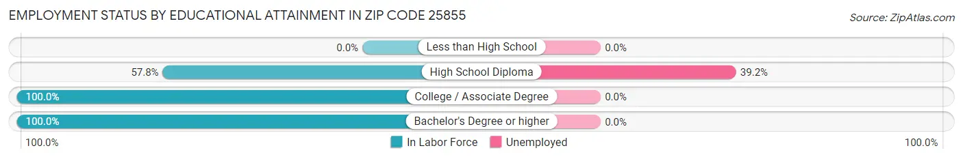 Employment Status by Educational Attainment in Zip Code 25855