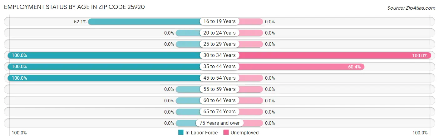 Employment Status by Age in Zip Code 25920