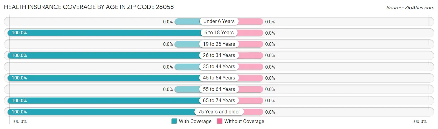 Health Insurance Coverage by Age in Zip Code 26058