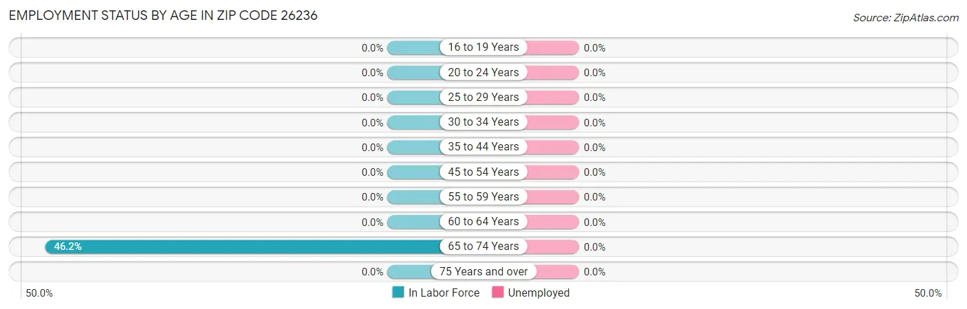 Employment Status by Age in Zip Code 26236