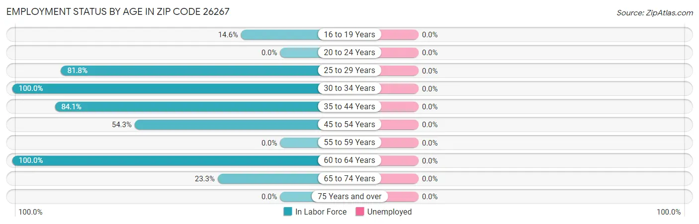 Employment Status by Age in Zip Code 26267