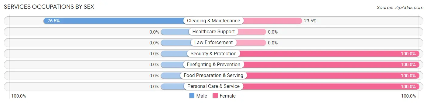 Services Occupations by Sex in Zip Code 26337
