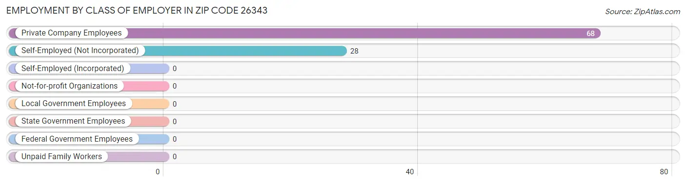 Employment by Class of Employer in Zip Code 26343