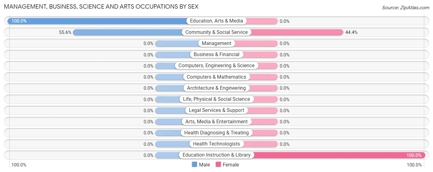 Management, Business, Science and Arts Occupations by Sex in Zip Code 26430