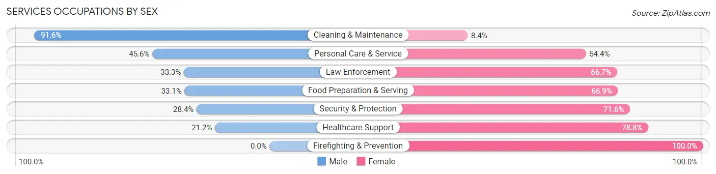 Services Occupations by Sex in Zip Code 26452
