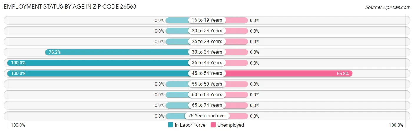 Employment Status by Age in Zip Code 26563