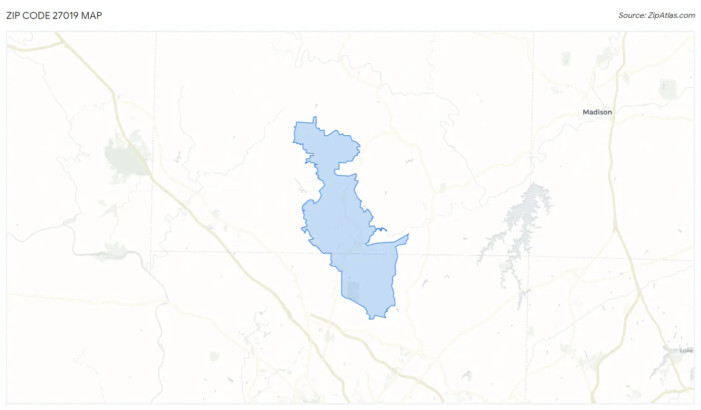 Zip Code 27019 Map