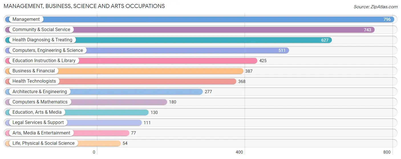 Management, Business, Science and Arts Occupations in Zip Code 27040