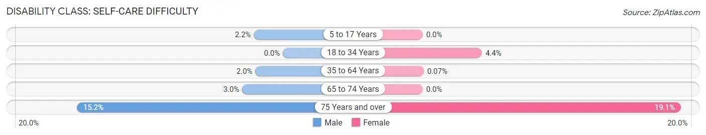 Disability in Zip Code 27040: <span>Self-Care Difficulty</span>