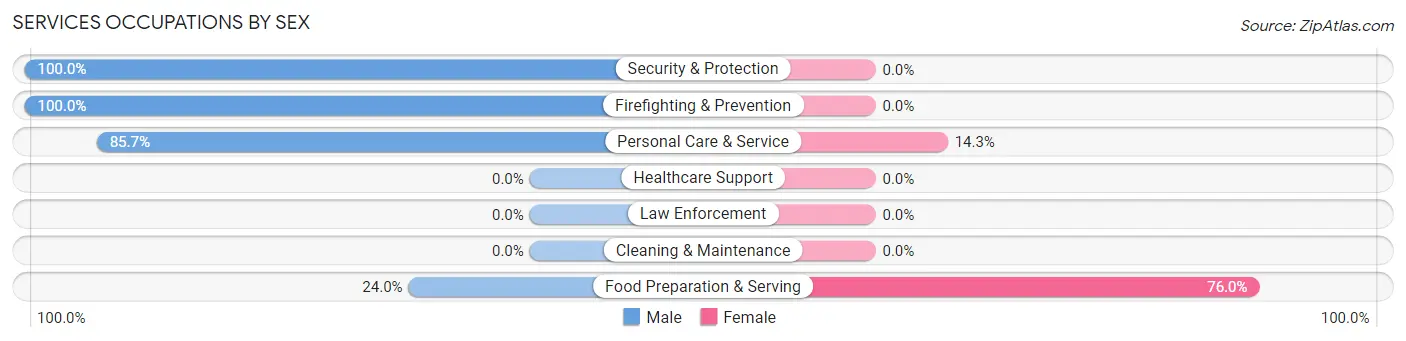 Services Occupations by Sex in Zip Code 27110