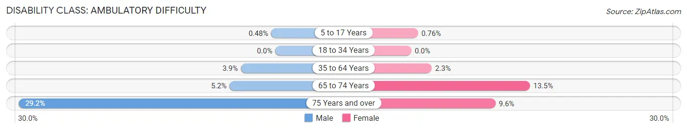 Disability in Zip Code 27455: <span>Ambulatory Difficulty</span>