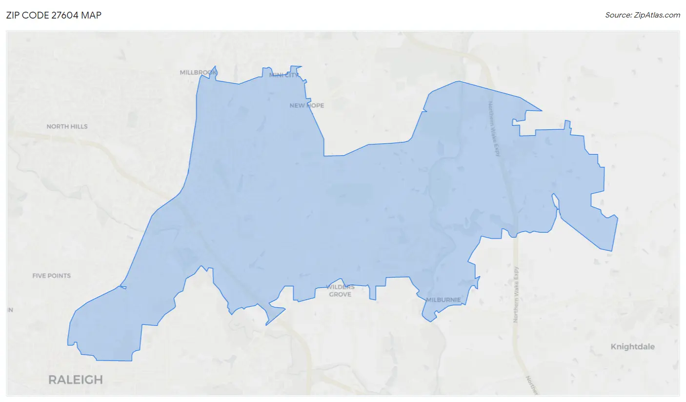 Zip Code 27604 Map