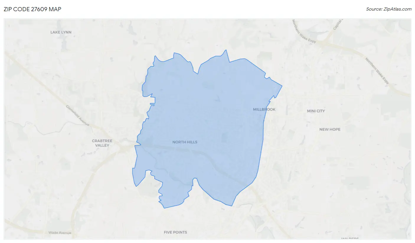 Zip Code 27609 Map