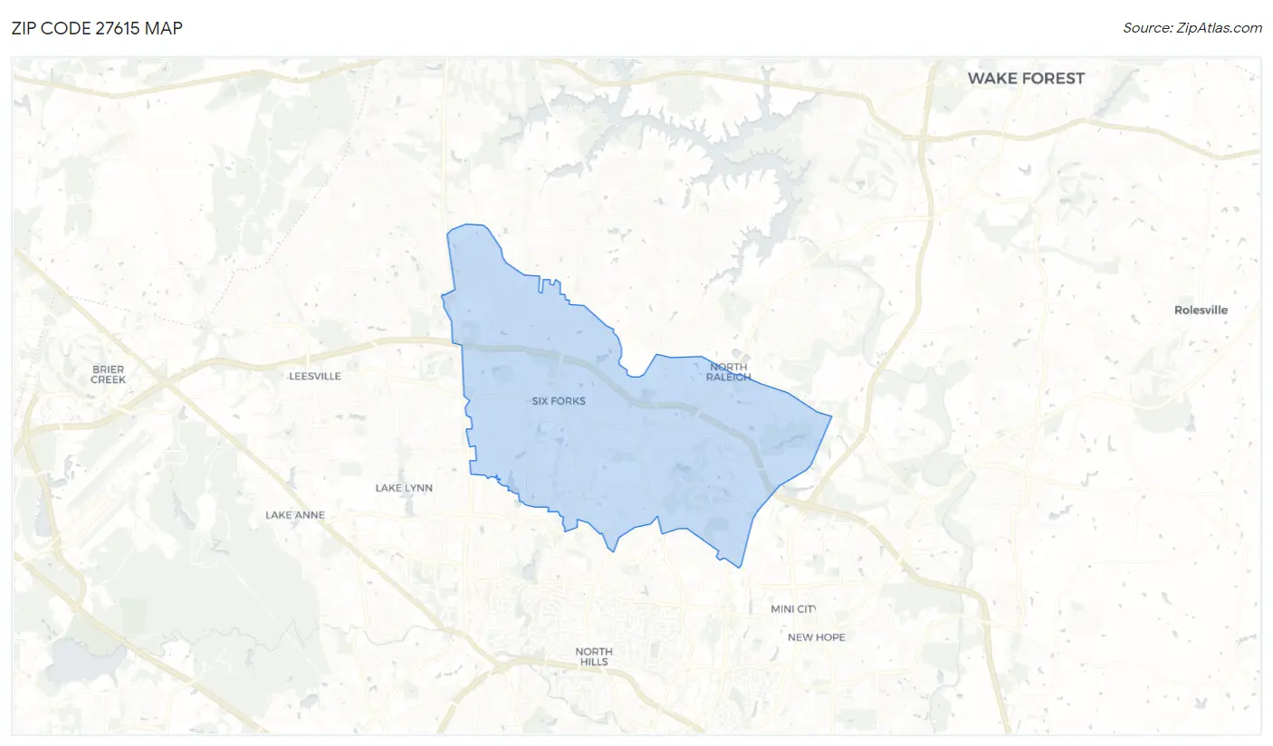 Zip Code 27615 Map