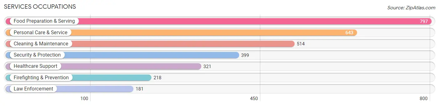 Services Occupations in Zip Code 27615