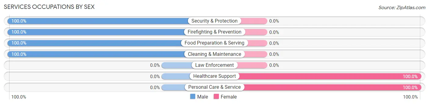 Services Occupations by Sex in Zip Code 27985