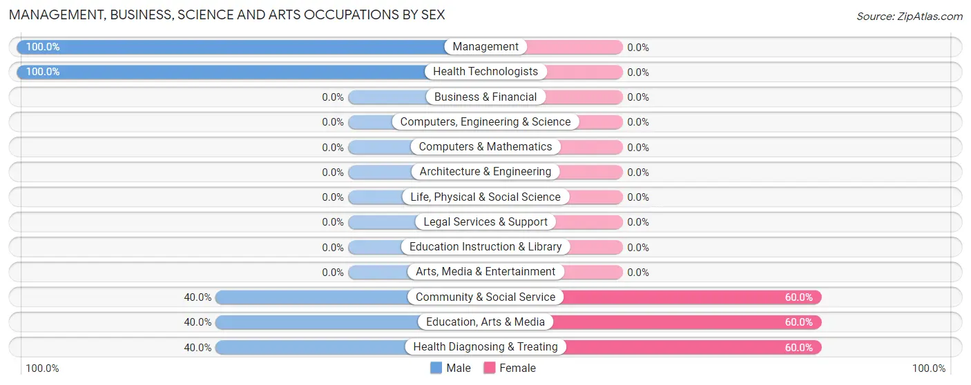 Management, Business, Science and Arts Occupations by Sex in Zip Code 28042