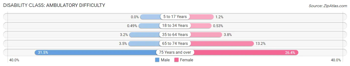 Disability in Zip Code 28078: <span>Ambulatory Difficulty</span>