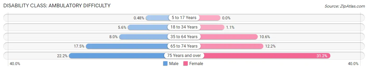 Disability in Zip Code 28092: <span>Ambulatory Difficulty</span>