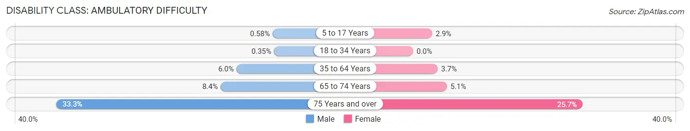 Disability in Zip Code 28273: <span>Ambulatory Difficulty</span>