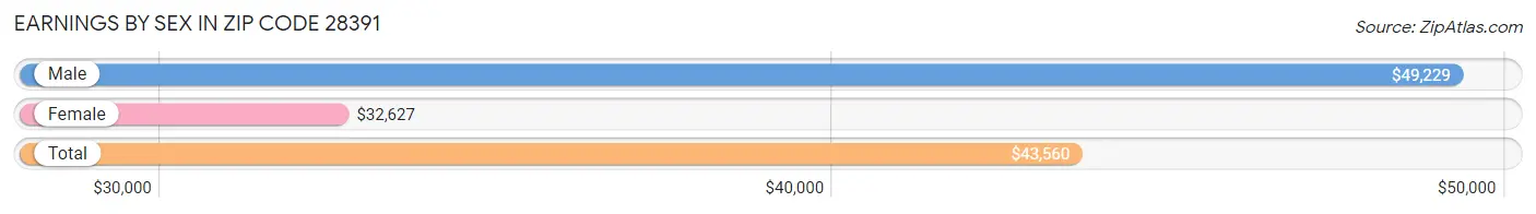 Earnings by Sex in Zip Code 28391