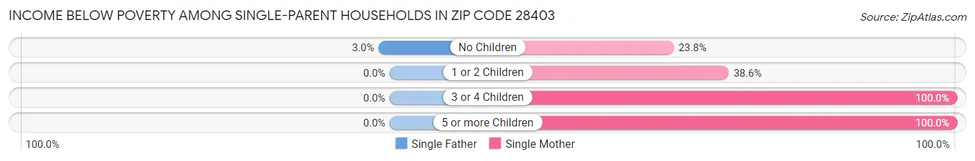 Income Below Poverty Among Single-Parent Households in Zip Code 28403