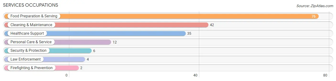 Services Occupations in Zip Code 28423