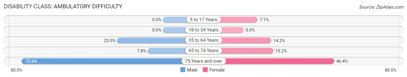 Disability in Zip Code 28441: <span>Ambulatory Difficulty</span>