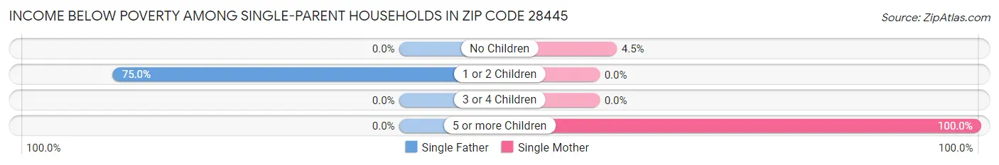 Income Below Poverty Among Single-Parent Households in Zip Code 28445