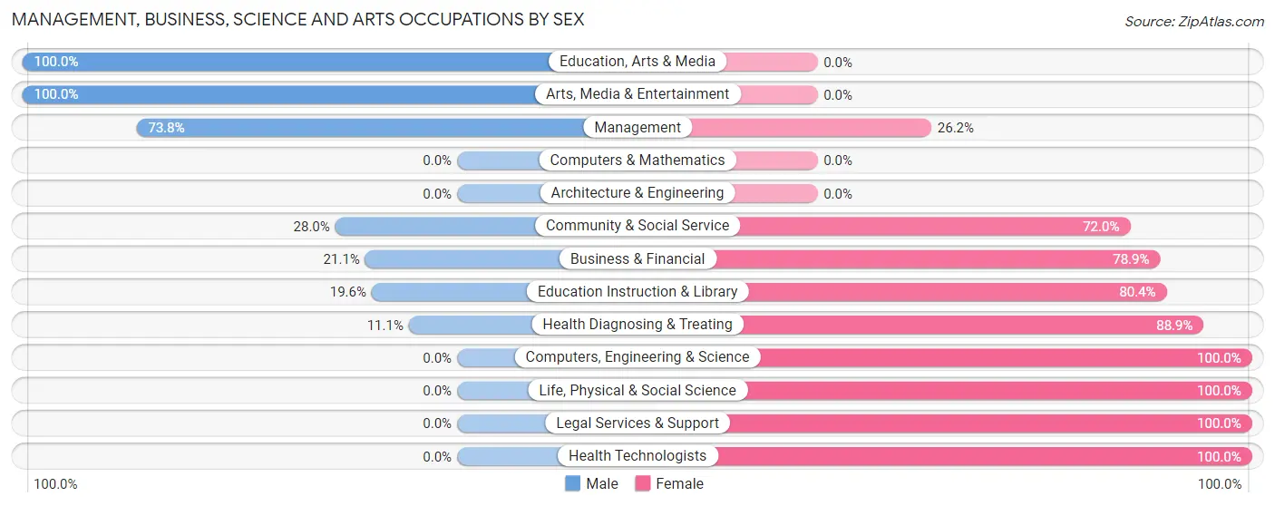 Management, Business, Science and Arts Occupations by Sex in Zip Code 28478