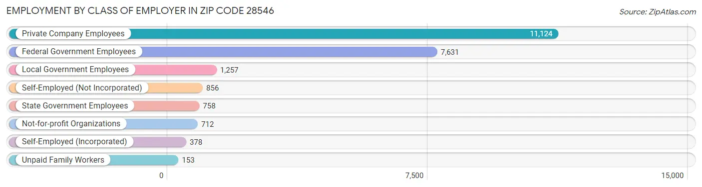 Employment by Class of Employer in Zip Code 28546