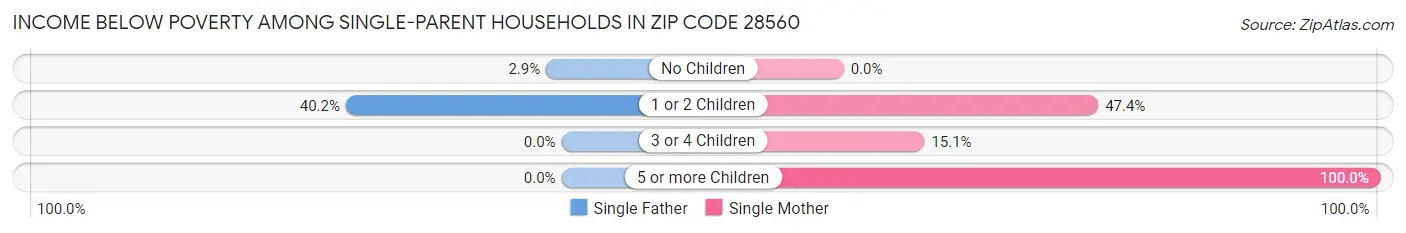 Income Below Poverty Among Single-Parent Households in Zip Code 28560