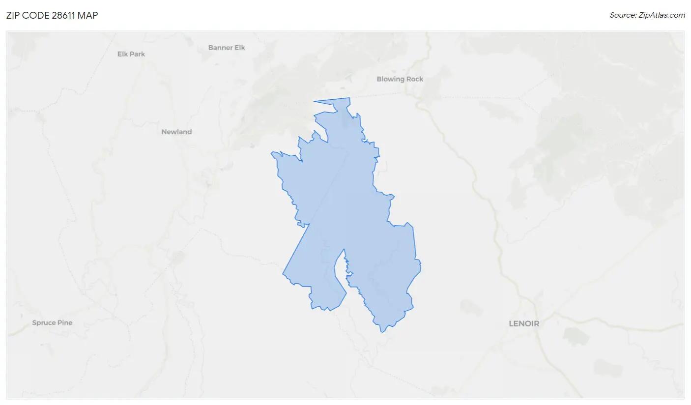 Zip Code 28611 Map