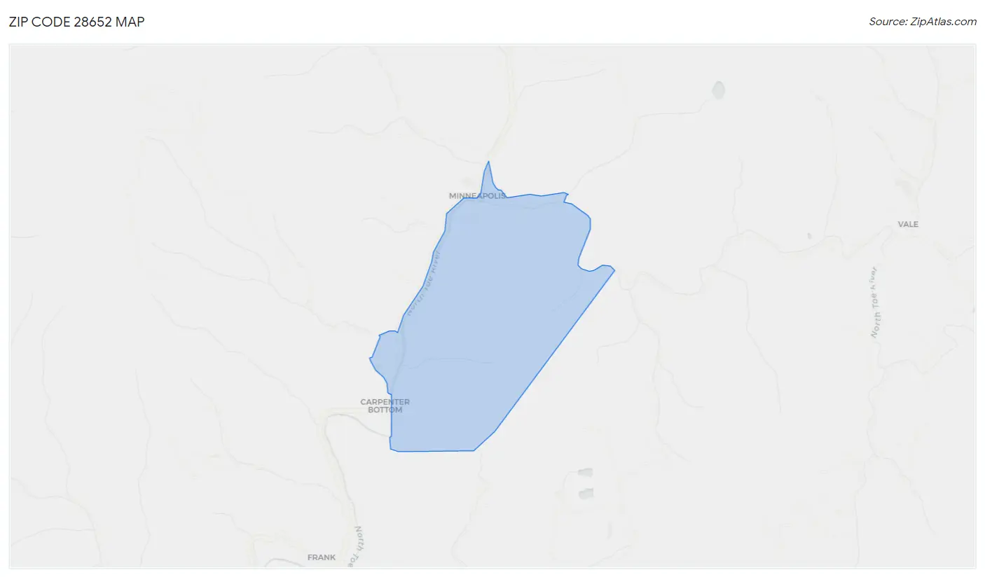 Zip Code 28652 Map