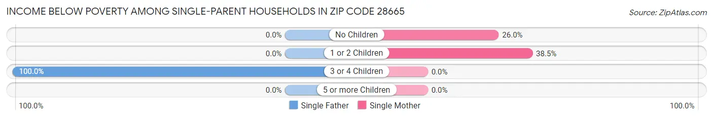 Income Below Poverty Among Single-Parent Households in Zip Code 28665