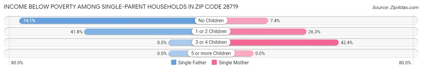 Income Below Poverty Among Single-Parent Households in Zip Code 28719