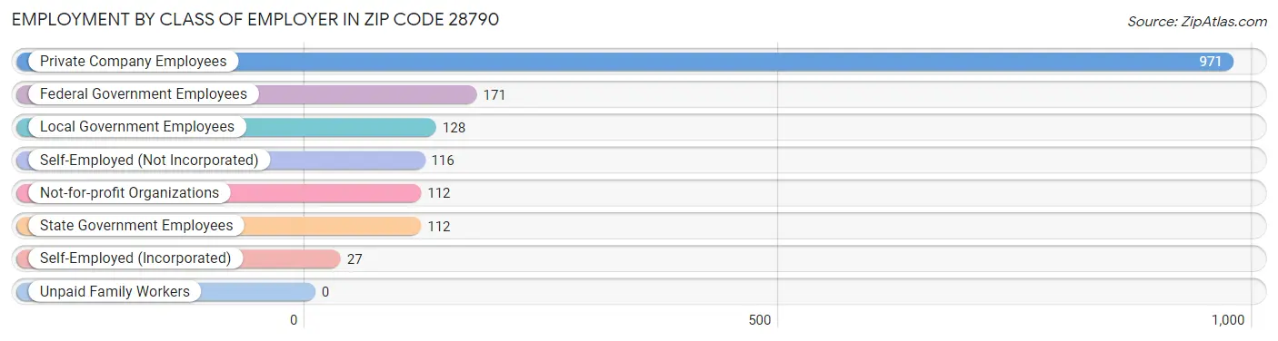 Employment by Class of Employer in Zip Code 28790