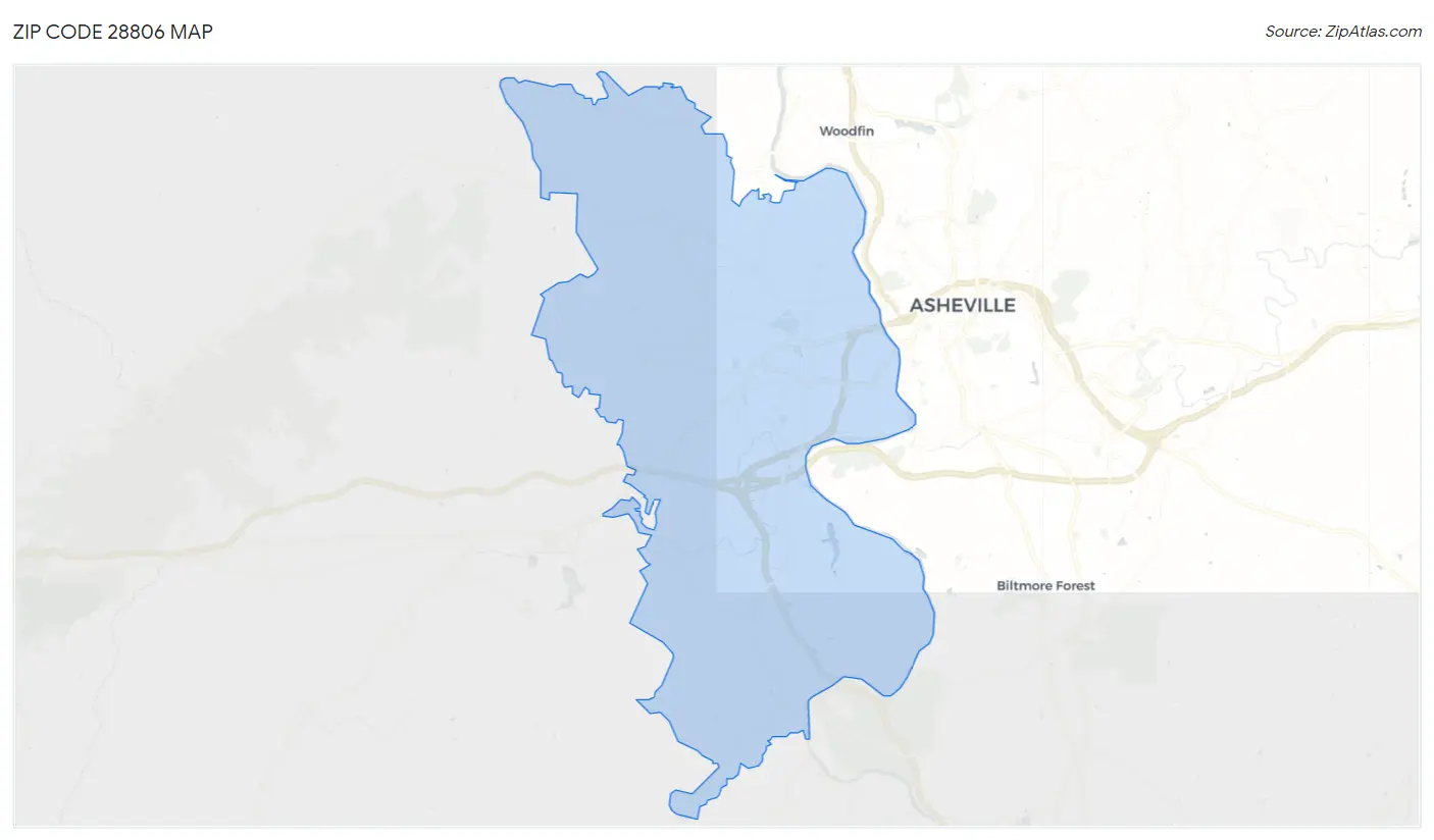 Zip Code 28806 Map