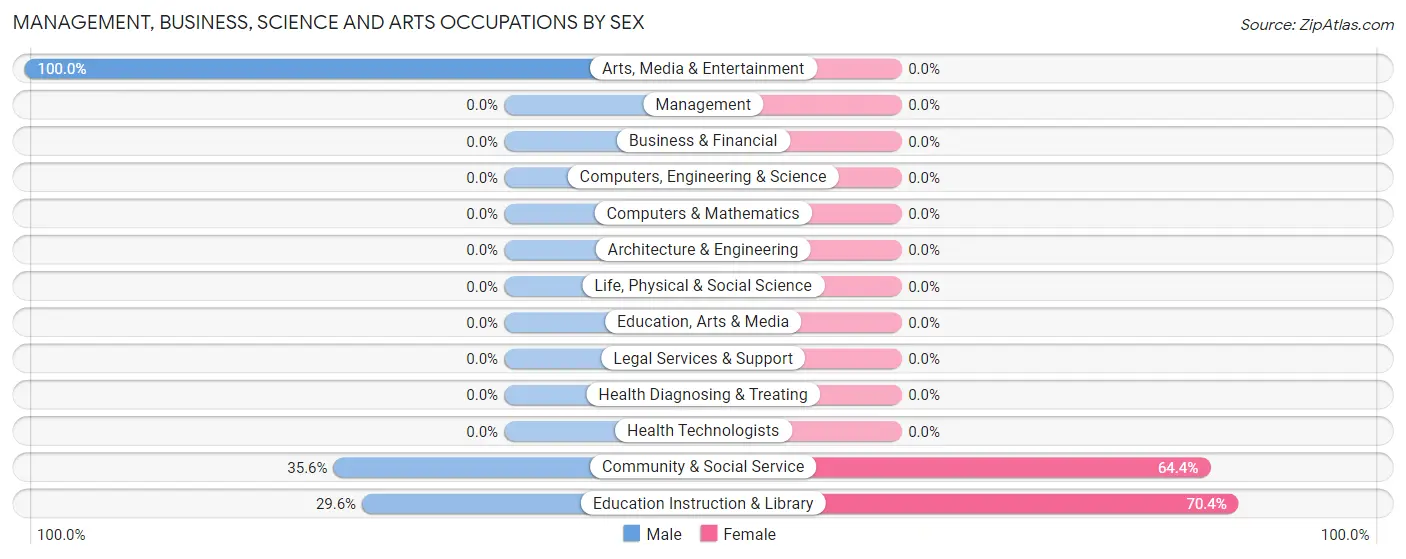 Management, Business, Science and Arts Occupations by Sex in Zip Code 29117
