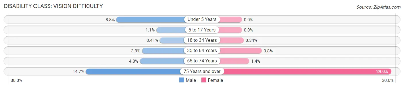 Disability in Zip Code 29403: <span>Vision Difficulty</span>