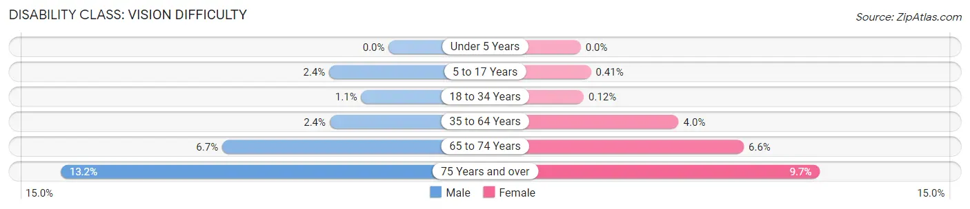 Disability in Zip Code 29406: <span>Vision Difficulty</span>