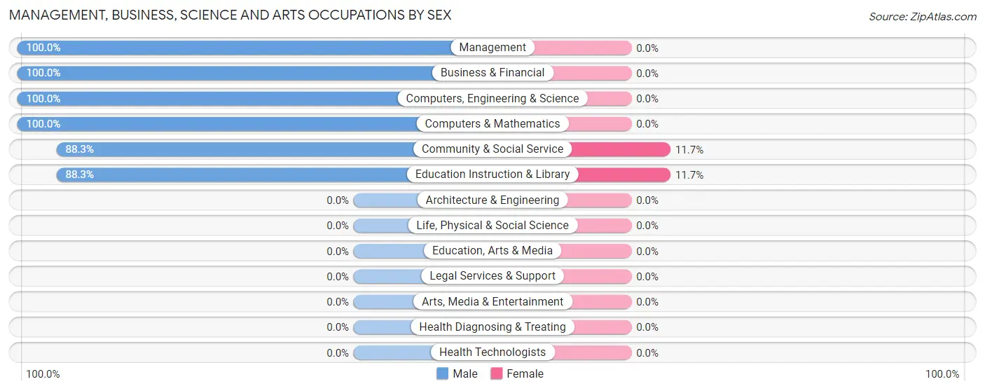 Management, Business, Science and Arts Occupations by Sex in Zip Code 29409
