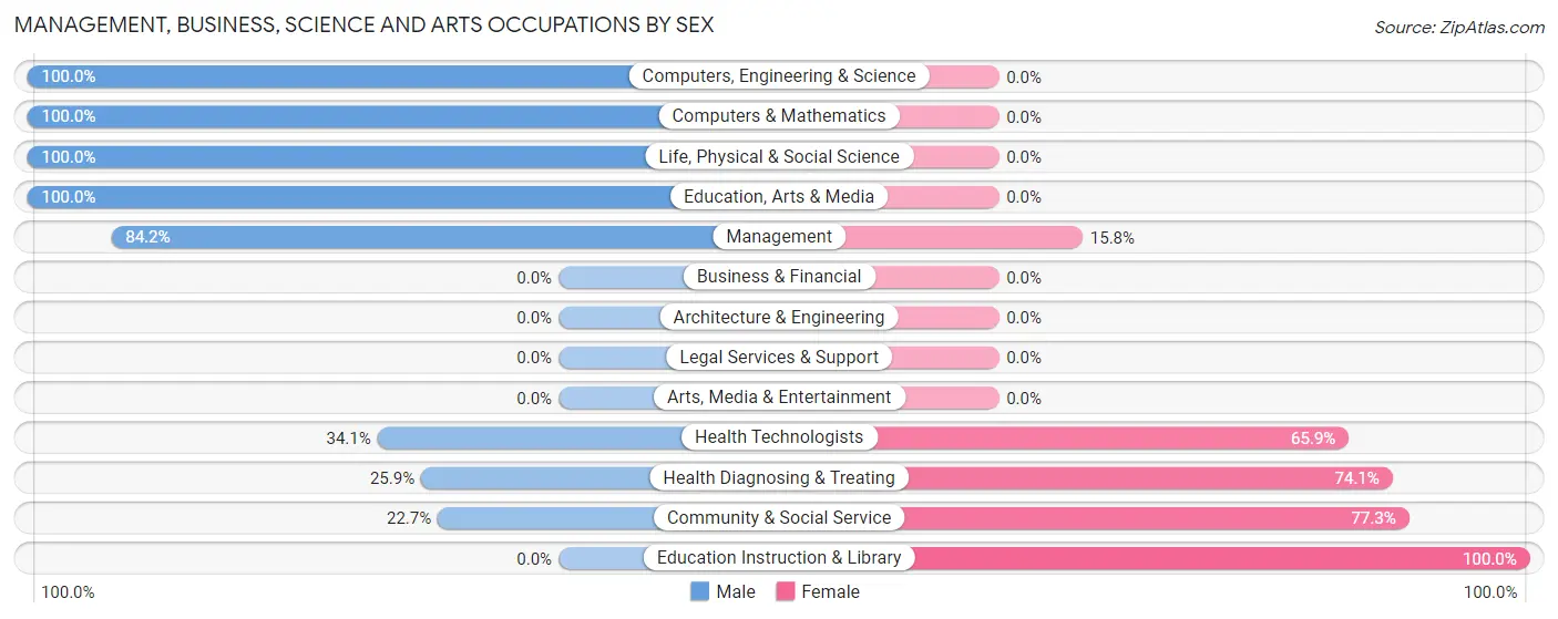 Management, Business, Science and Arts Occupations by Sex in Zip Code 29471