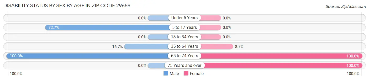 Disability Status by Sex by Age in Zip Code 29659