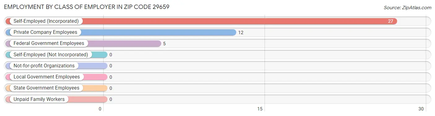 Employment by Class of Employer in Zip Code 29659