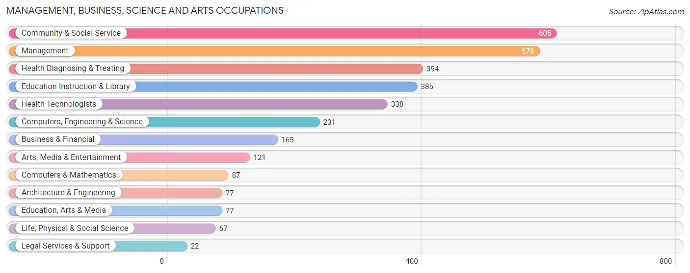 Management, Business, Science and Arts Occupations in Zip Code 29672