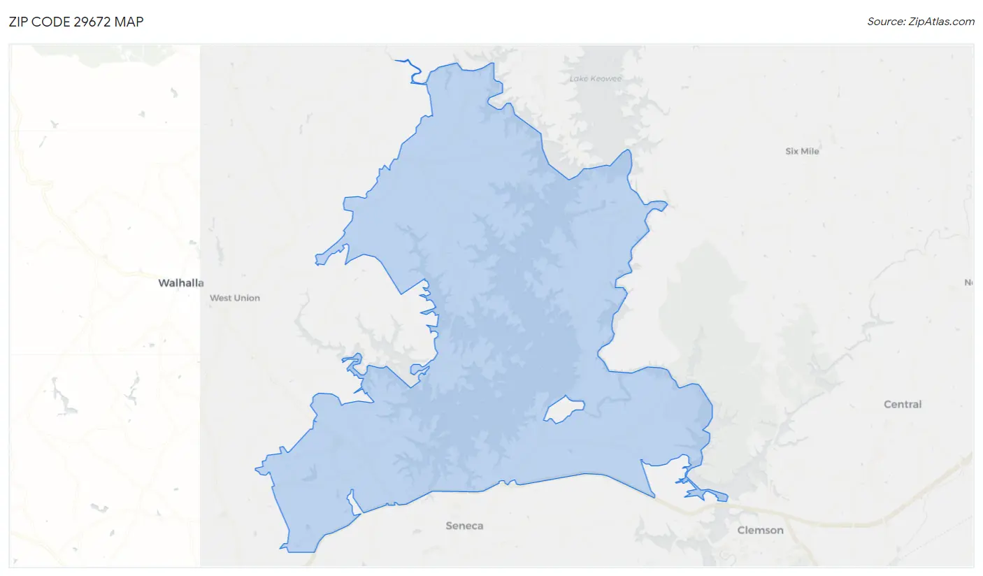 Zip Code 29672 Map