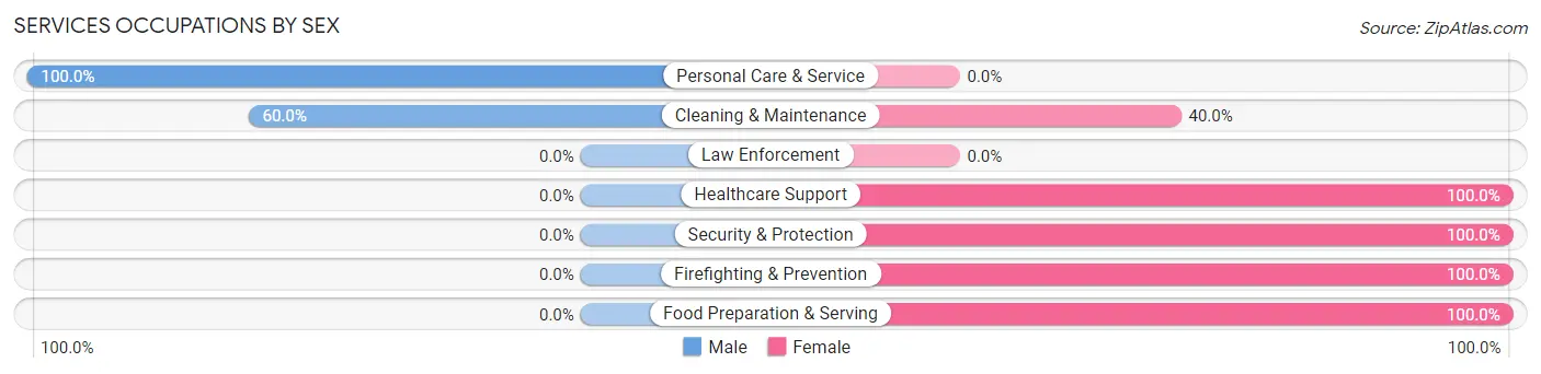 Services Occupations by Sex in Zip Code 29821