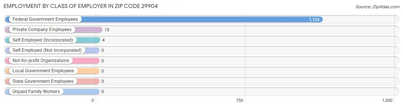 Employment by Class of Employer in Zip Code 29904